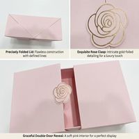 Boîte cadeau rigide à double porte au design exclusif, boîte magnétique rose personnalisée pour la confidentialité des marques haut de gamme, ODM