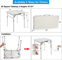 Leichter Aluminium-Klapptisch für Outdoor-Aktivitäten, Einfach zu Transportieren, Picknick-Tisch, Aufrollbarer BBQ-Tisch, Tragbare Campingtische