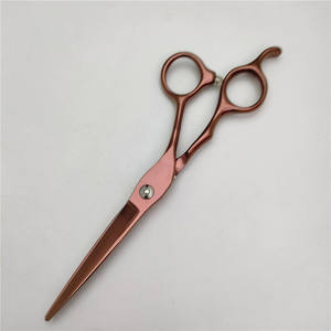 Tijeras de peluquería KQ de 6.0 pulgadas en bronce con tornillos de diamante y mangos de plástico, tijeras de entresacar para estilistas de belleza, para diestros - Product Image 4