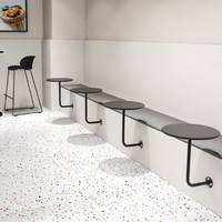 Ensemble table et chaises en fer forgé pour restaurant, salon de thé, café, pâtisserie, snack - Style tendance, luxe léger, fixation murale