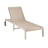 Chaise longue d'extérieur en aluminium avec roulettes pour la plage, la cour ou la terrasse