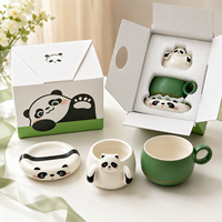 Tasse à thé en céramique Panda avec filtre de séparation de l'eau, compatible lave-vaisselle et micro-ondes, design moderne et minimaliste pour usage au bureau