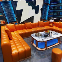 Sièges de stand en cuir PU de luxe léger personnalisé en forme de U boîte de nuit canapé de bar Disco KTV canapé de bar ensembles de meubles
