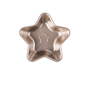 Star Cake Mold Gold 12.5x12.5 Cm Non Stick Baking Tool For Home Oven Use - Product Image 1