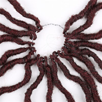 Extensions de cheveux synthétiques 18 pouces, tresses Faux Locs Ombré, Dreadlocks, Gypsy Locs ondulées, Goddess Locs teintes, pour crochet