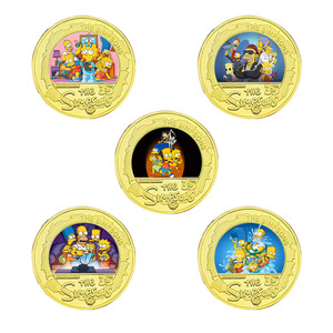 Pièces commémoratives personnalisées sur le thème de l'anime américain Toy <span class=keywords><strong>Story</strong></span>, plaquées or double face, procédé de moulage sous pression, badges en forme de pièce de monnaie - Product Image 1