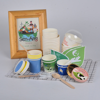 Vasos de Papel Desechables para Helado con Logotipo Personalizado SenAng, 4oz, 6oz, 8oz, 12oz, 16oz, 24oz, para Postres, Yogurt Congelado, Gelato, Venta al Por Mayor OEM