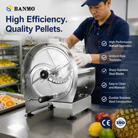 BANMO Trancheuse manuelle rotative robuste pour fruits et légumes, coupe-légumes à manivelle en acier inoxydable pour citron, pomme de terre et fruits