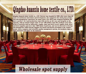 <span class=keywords><strong>Nappe</strong></span> de table ronde en polyester jacquard rouge et or de luxe, bicolore, pour hôtel, banquet, mariage - Product Image 2