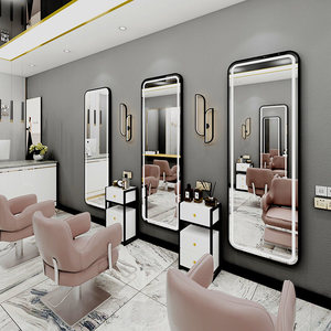 Specchio LED Contemporaneo <span class=keywords><strong>per</strong></span> <span class=keywords><strong>Arredamento</strong></span> Salone con Cornice Dorata <span class=keywords><strong>per</strong></span> Parrucchieri e Trucco, Specchio <span class=keywords><strong>per</strong></span> Salone di Bellezza - Product Image 4