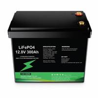Batterie LiFePO4 à semi-conducteurs 12,8 V 300 Ah 3,84 kWh, remplacement de batterie plomb-acide à décharge profonde, IP67, BMS 50 A avec écran LCD, 6000+ cycles