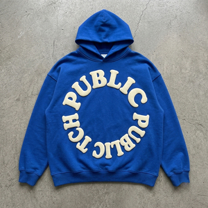 Fabricant de sweats à capuche streetwear à impression en relief pour hommes, personnalisés, décontractés, épais, coupe oversize, grandes tailles, coupe carrée - Product Image 1