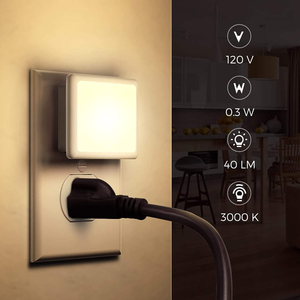Mini Lámpara Nocturna LED Cuadrada Ultrafina de 0.3W <span class=keywords><strong>con</strong></span> Sensor de Luz, Enchufable, para Bebés y Niños - Product Image 4