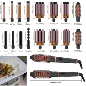 Electric Hair Brush With Interchangeable Heads Ceramic Heated Curling Brush 1.25 Inch Professional Styling Tool - Product Image 1
