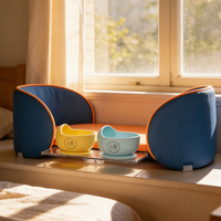 Lit pour chien en cuir sur mesure pour grands chiens, lavable, surélevé, avec plaques télescopiques et gamelles en silicone