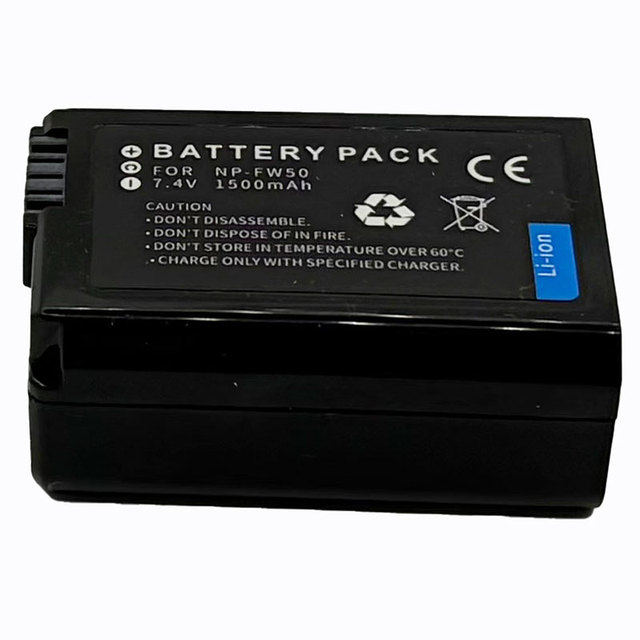 Replacement Camera Battery High Capacity 7.4v 1500mah Lithium Batteries NP-FW50 Bateria for Sony ZVE10 A6000 A6300 A7m2/s2 Cam