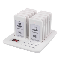 Système de téléavertisseur de restaurant sans fil blanc 10 téléavertisseurs Food Truck Black Buzzer Fast Food Shop Receiver Calling For Bar Cafe Shop