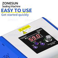 Máquina Selladora Semiautomática de Rodillo de Calor Continuo ZONESUN ZS-GLF1P Pequeña de Sobremesa para Bolsas de Plástico para Alimentos