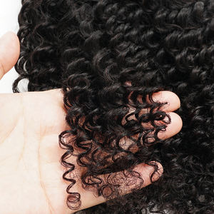 Extension per Capelli a Uncinetto con Piume, 100% Capelli Umani, Filo Invisibile, Pre-Intrecciato, Ricci Profondi e Crespi - Product Image 5