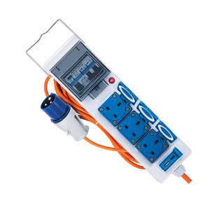 <span class=keywords><strong>Rallonge</strong></span> de camping-car 4 voies 4 prises UK BS avec triple unité d'alimentation, RCD, MCB et câble orange H05VV-F 3*1.5mm de 15m - Product Image 6