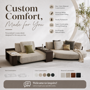 Sofá Seccional Curvo Modular para Sala de Estar, Muebles Modernos, Sofá Esquinero Grande en Forma de L, Villa JQS-2095 # - Product Image 1