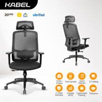 Chaise de bureau en tissu moderne réglable Chaise pivotante ergonomique minimaliste avec appui-tête Kabel pour ordinateurs scolaires avec maille