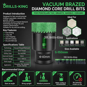 Brocas de diamante con soldadura al vacío Drills-King M14,5/8-11 para perforar azulejos de porcelana, cerámica, granito y mármol. - Product Image 3