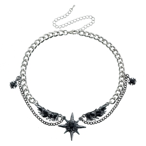 Модные ожерелья Fashion Star Demon Angel Link для девочек, стильные готические украшения для женщин, оптовый поставщик женских аксессуаров с низким MOQ - Product Image 1