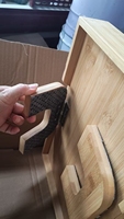 Table d'appoint articulée en bois pour canapé, support de téléphone rotatif à 360°, finition laquée sculptée, portable, pour cuisine et salle de bain