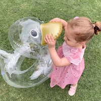 Nouvelle conception de bouée gonflable transparente en forme de canard pour enfants
