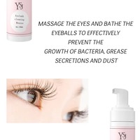 Mousse nettoyante pour cils : Mousse riche et crémeuse pour le contrôle du sébum et l'élimination des taches ; un produit indispensable pour nettoyer les extensions de cils.