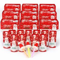 Vente en gros usine : Sucettes lumineuses fluorescentes en forme de chapeau de Père Noël, bonbons durs emballés individuellement, bonbons lumineux pour fêtes de Noël