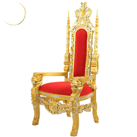 2025 Chaise Trône King Queen Économique, Grande, en Tissu Blanc, Style Lion, Antique et Moderne, Élégante, pour Ferme, Salle à Manger, Mariage, Location, Extérieur, Hôtel