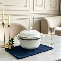 Ensemble de bols de service en céramique blanche avec support métallique, style européen sous glaçure, pour la maison, les restaurants et les fêtes
