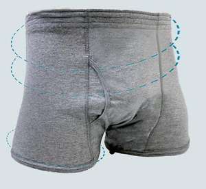 Cuisse Anti-Fuite 3XL Sous-Vêtements D'<span class=keywords><strong>incontinence</strong></span> pour Hommes-95% Coton Respirant Boxer Briefs Lavable Réutilisable Sous-Vêtements De <span class=keywords><strong>Protection</strong></span> - Product Image 2