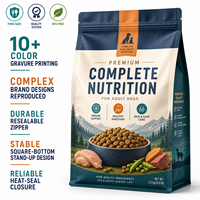 Sachet refermable personnalisé de qualité alimentaire avec fermeture éclair, imprimé en héliogravure, pour aliments pour animaux de compagnie (chiens), fabriqué en Chine