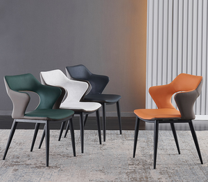 Chaise de salle à manger de luxe italienne, style moderne minimaliste, chaise de conversation pour hôtel, chaise de restaurant avec accoudoirs et dossier - Product Image 5