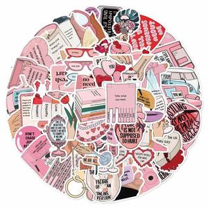 Inspirational English Graffiti Stickers 50Pcs Waterproof PVC DIY 'No Internal Strife' Decals for Laptop Office School Supplies - Product Image 1