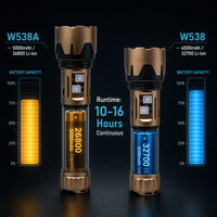 Lampe torche tactique 2100lm, portée 800m, rechargeable, en alliage d'aluminium, double interrupteur, lanterne COB, batterie externe USB C, camping
