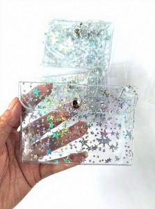 Monedero de PVC transparente con estrella, personalizado con logo impreso, en stock, creativo, portátil, con cadena, para colgar, regalo para chicas, almacenamiento. - Product Image 3