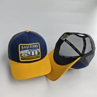 Topi Trucker Unisex Gaya Country Western dengan Patch Persegi Panjang Motif Peternakan, Gudang, dan Pemandangan Alam, Bahan Mesh Bernapas, Pelindung dari Sinar Matahari, dan Dapat Disesuaikan