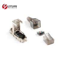 LIYUAN LY-KJ6A-17-S6A STP Cat6A CAT6 steker nosel RJ45 Plug Cat6A alat-gratis Cat6a bidang steker terminasi