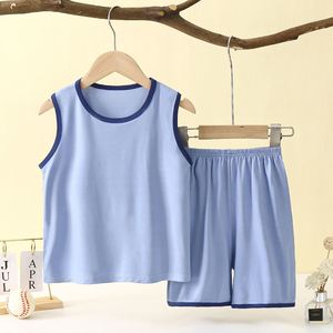 Conjunto de Pijama de Verano de Punto Fino para Niños, Nuevo Modelo Modal de 1 a 15 Años, Ropa de Casa Moderna para Niños, <span class=keywords><strong>Chaleco</strong></span> y Pantalones Cortos a la Moda para Bebés - Product Image 6