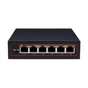 งบประมาณ60W POE 4 + 2 Uplink 100Mbps อีเธอร์เน็ตสวิตช์ SNMP 4 QoS 802.af/ พอร์ต VLAN รองรับการส่งข้อมูลสูงสุด100M 1.2g - Product Image 3