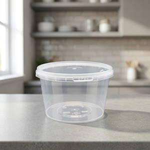 Contenedor de Plástico PET Virgen de Grado Alimenticio con Cierre de Seguridad, Capacidad de 500g+, Grosor de 17mm, Personalizable para Uso en Comida para Llevar, Fideos, Dulces y Delicatessen - Product Image 3