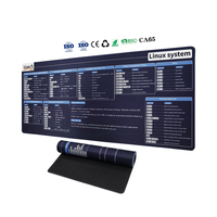 Logo personnalisé raccourci clavier système Linux grand tapis de souris de jeu imprimé en caoutchouc anti-dérapant grand tapis de souris pour le bureau