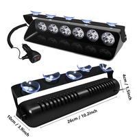 Feux d'avertissement pour voiture et camion, feux stroboscopiques LED rouge et bleu, 18SMD, ventouse, tableau de bord, intérieur, pare-brise, feux LED clignotants S7