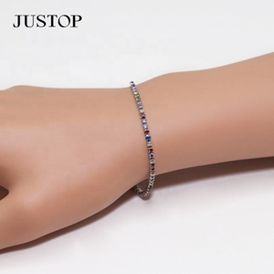 Pulseras de Moda para Mujer al por Mayor, Joyería de Moda, Chapadas en Oro de 24K, Ecológicas, con Circonitas Geométricas - Product Image 6