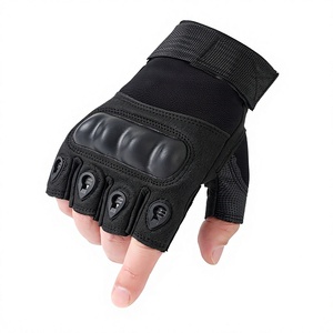 Guantes Tácticos de Medio Dedo para Exteriores, de Poliéster, con Protección de Nudillos Duros y Correa de Muñeca, para Ciclismo, Senderismo, Entrenamiento Físico - Product Image 1