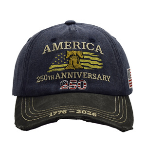 Gorra de Béisbol Bordada de PVC de 6 Paneles de Tela de Algodón, Ajustable, con Protección Solar, para las Cuatro Estaciones, Conmemorativa del 250 Aniversario de EE. UU. - Product Image 3